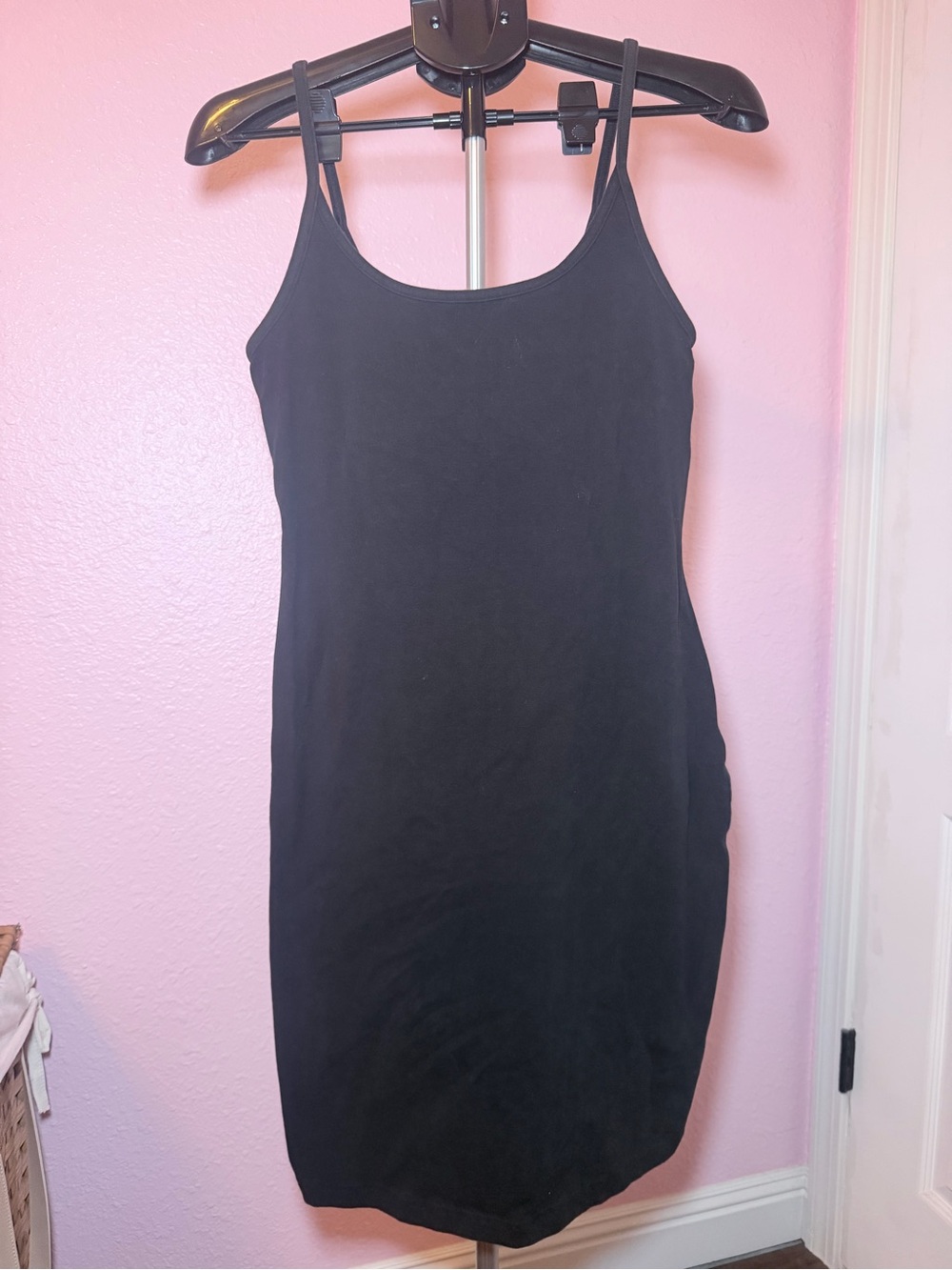 Lululemon Classic Black Spaghetti-Strap Bodycon Dress